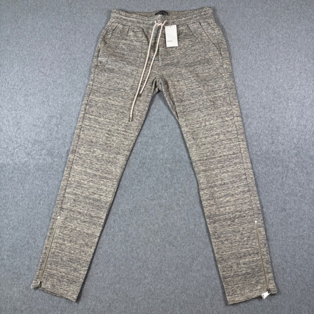 NWT Vince Jogger Pants Women Gray Space Dye Ankle Zip Drawstring Size S